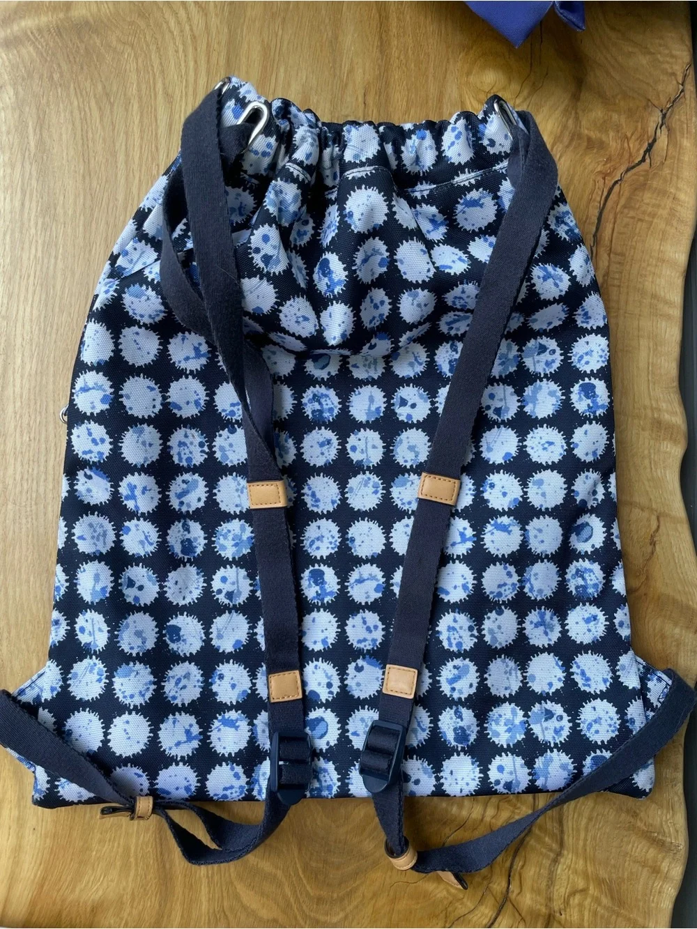Vera Bradley Navy and Light Blue Dot-Print  Backpack